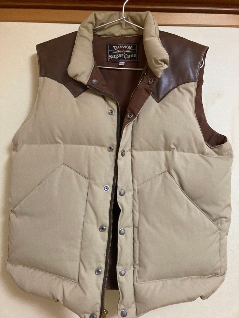 【値下げ】Sugar Cane DOWN ベスト Lサイズ ベージュ/ブラウン