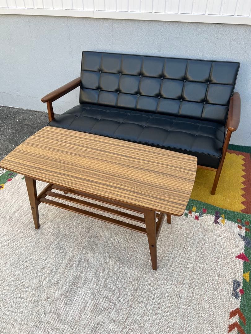 ( ◠‿◠ )　カリモク60　Kチェア2シーター　スタンダードブラック