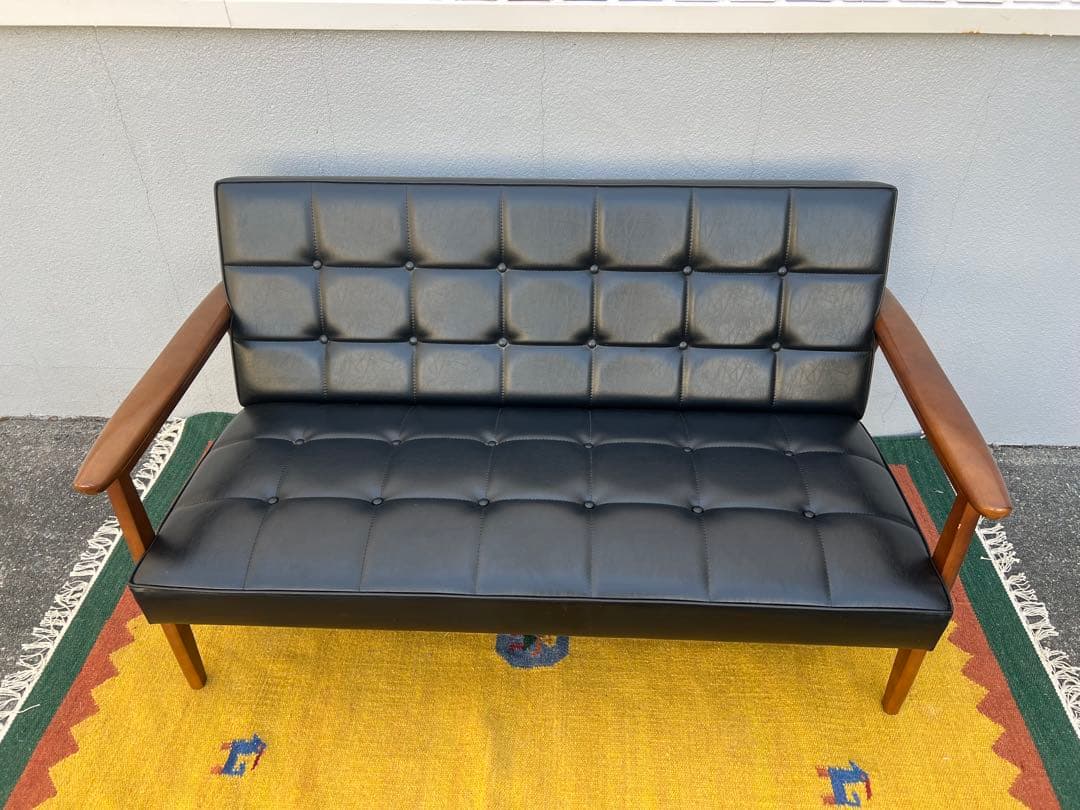 ( ◠‿◠ )　カリモク60　Kチェア2シーター　スタンダードブラック