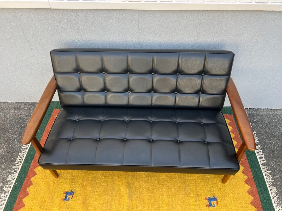 ( ◠‿◠ )　カリモク60　Kチェア2シーター　スタンダードブラック