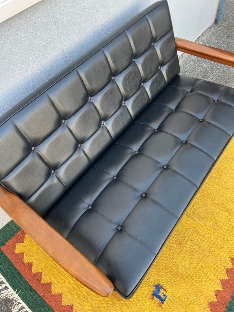 ( ◠‿◠ )　カリモク60　Kチェア2シーター　スタンダードブラック