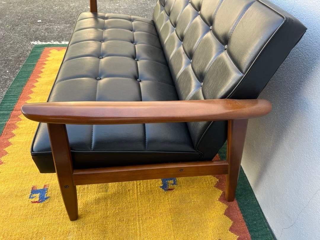 ( ◠‿◠ )　カリモク60　Kチェア2シーター　スタンダードブラック