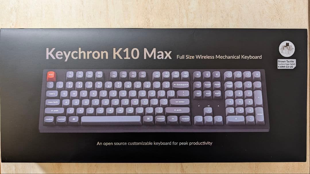 Keychron K10 Max US配列 フルサイズワイヤレスキーボード 茶軸