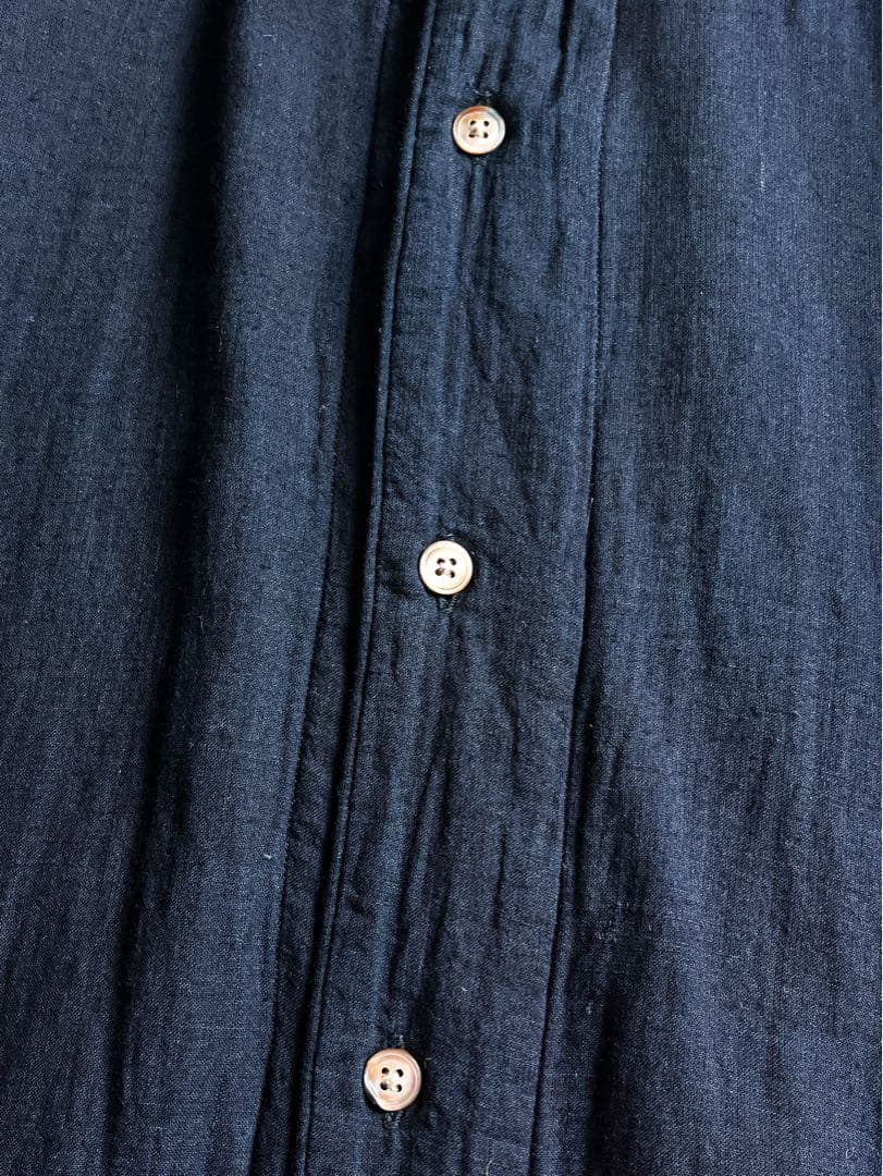 【45R】45rpm 綿100% インディゴ二重ガーゼシャツ 内ポケット 4