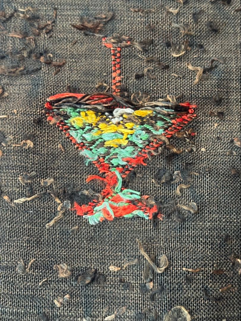 ヴィンテージ 手織りサブララグ 53×107cm キッチン 玄関 カクタスシルク