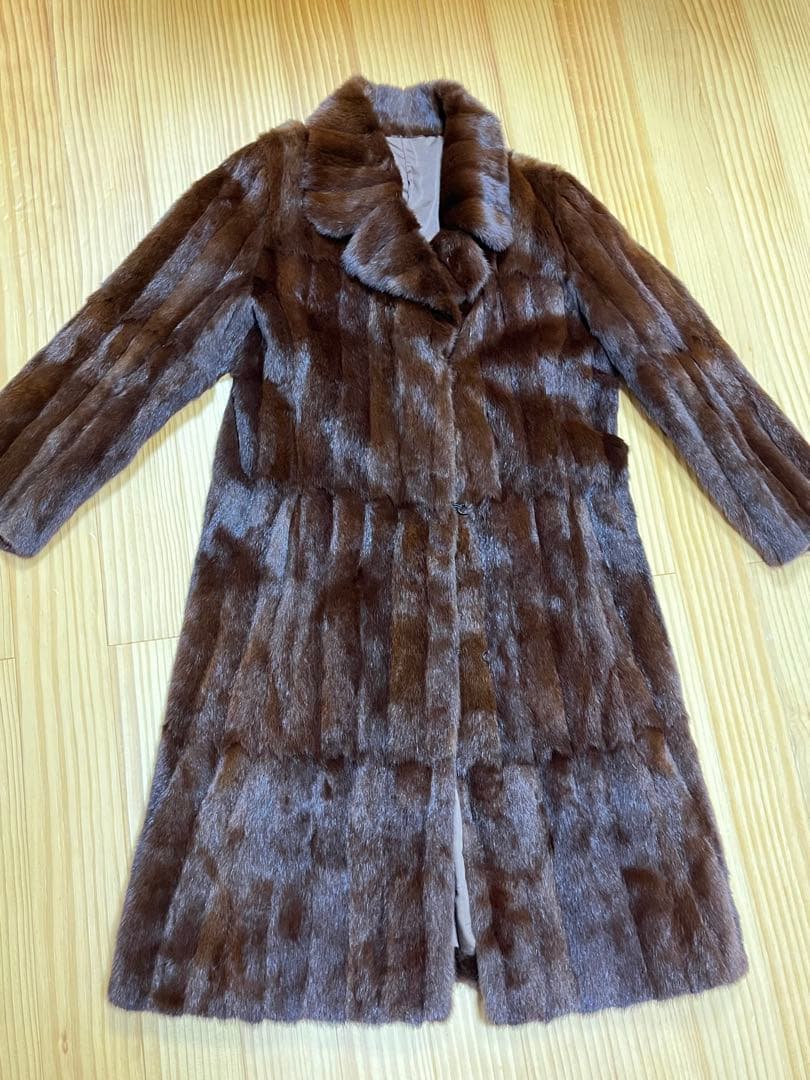 ミンク　ブラウン ロングファーコート