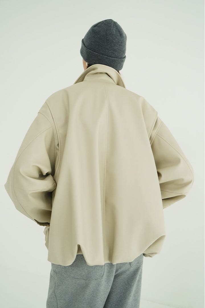 CLANE クラネ　FAKE LEATHER BALLOON JACKET
