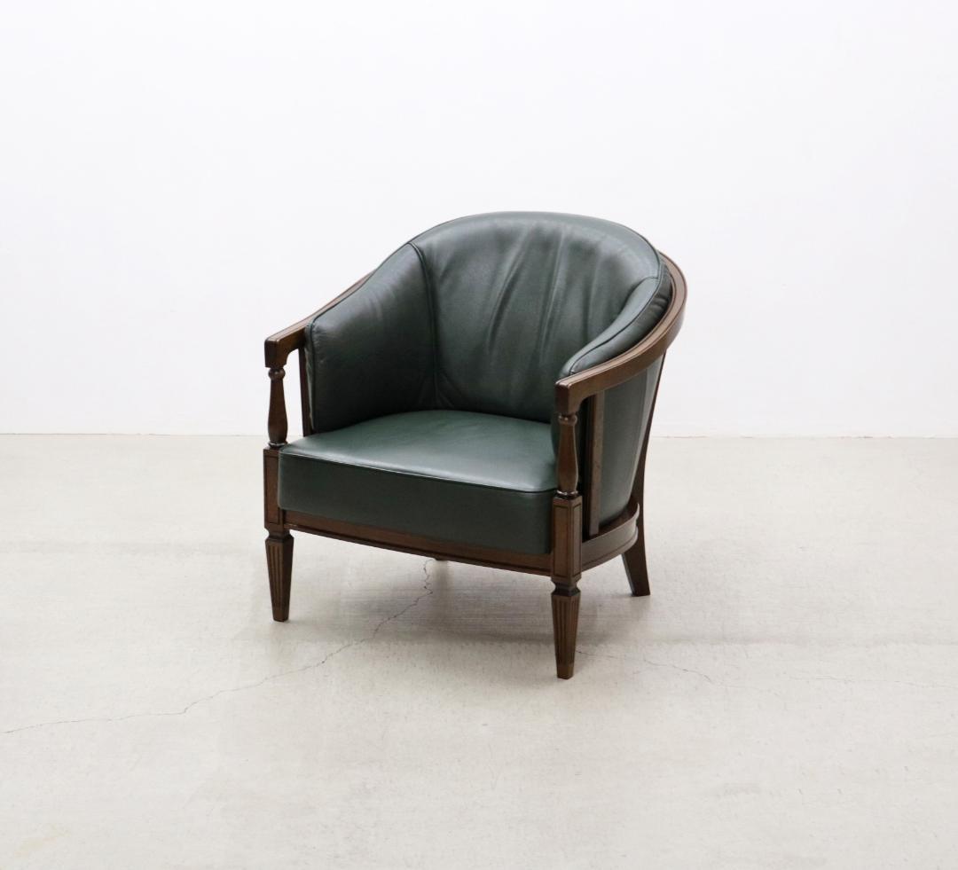 カリモク ドマーニ クイーンズライフ クラシカル 本革 レザー 1P ソファ