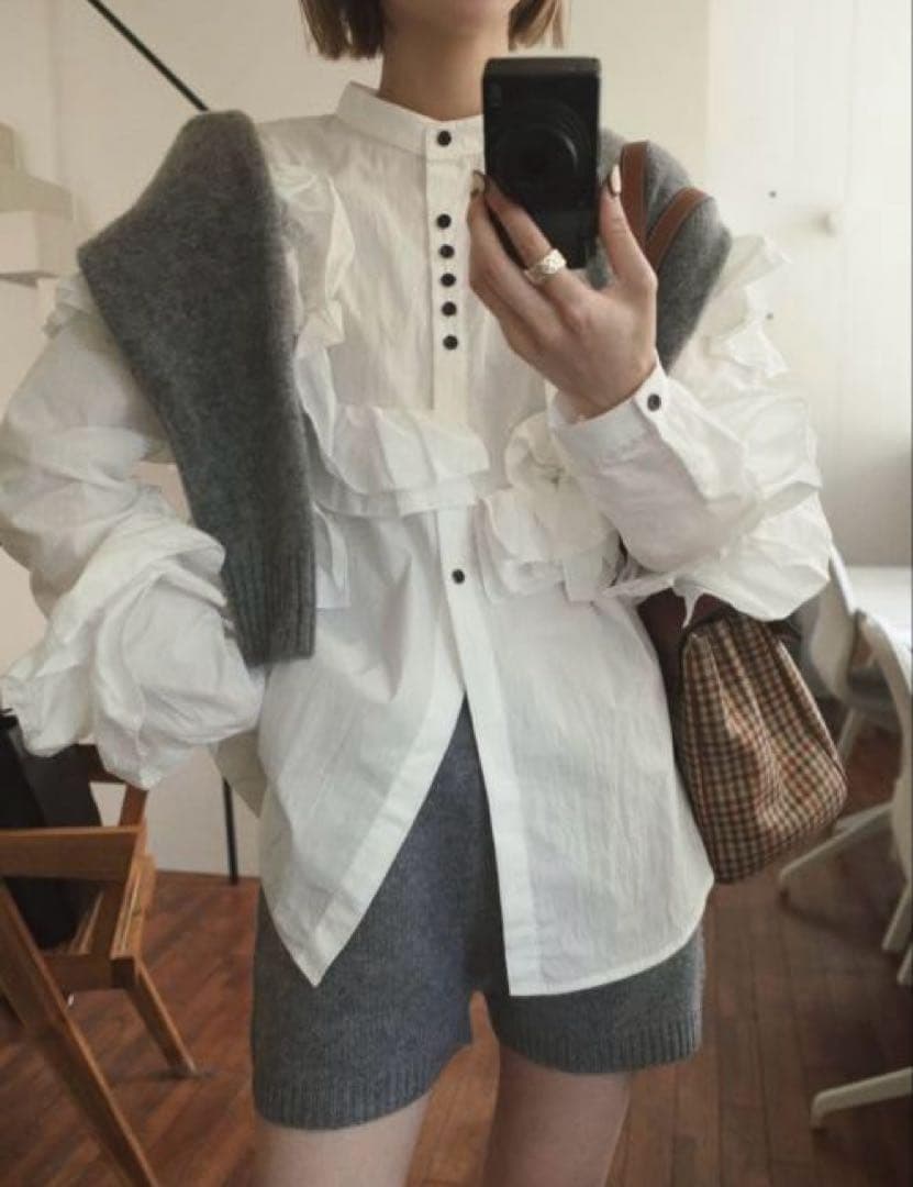 eaphi WOOL KNIT SHORT PANTS グレー