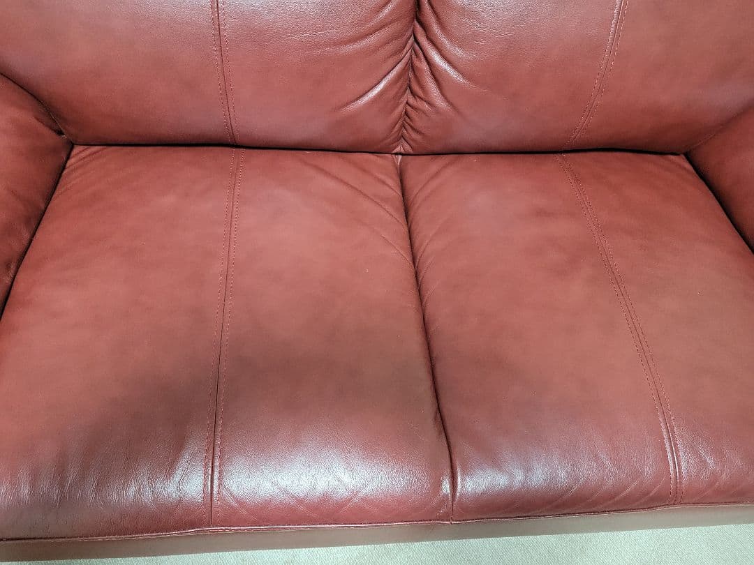 期間限定値下！ミラージュⅢ 赤いレザー2人掛けソファ