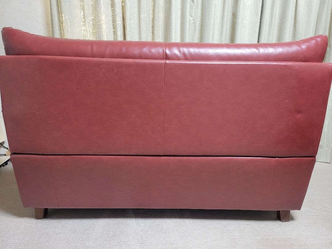 期間限定値下！ミラージュⅢ 赤いレザー2人掛けソファ