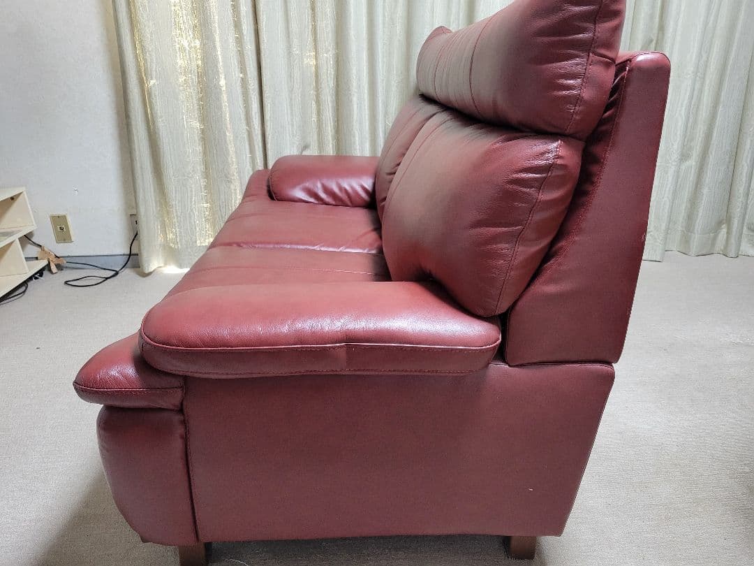 期間限定値下！ミラージュⅢ 赤いレザー2人掛けソファ