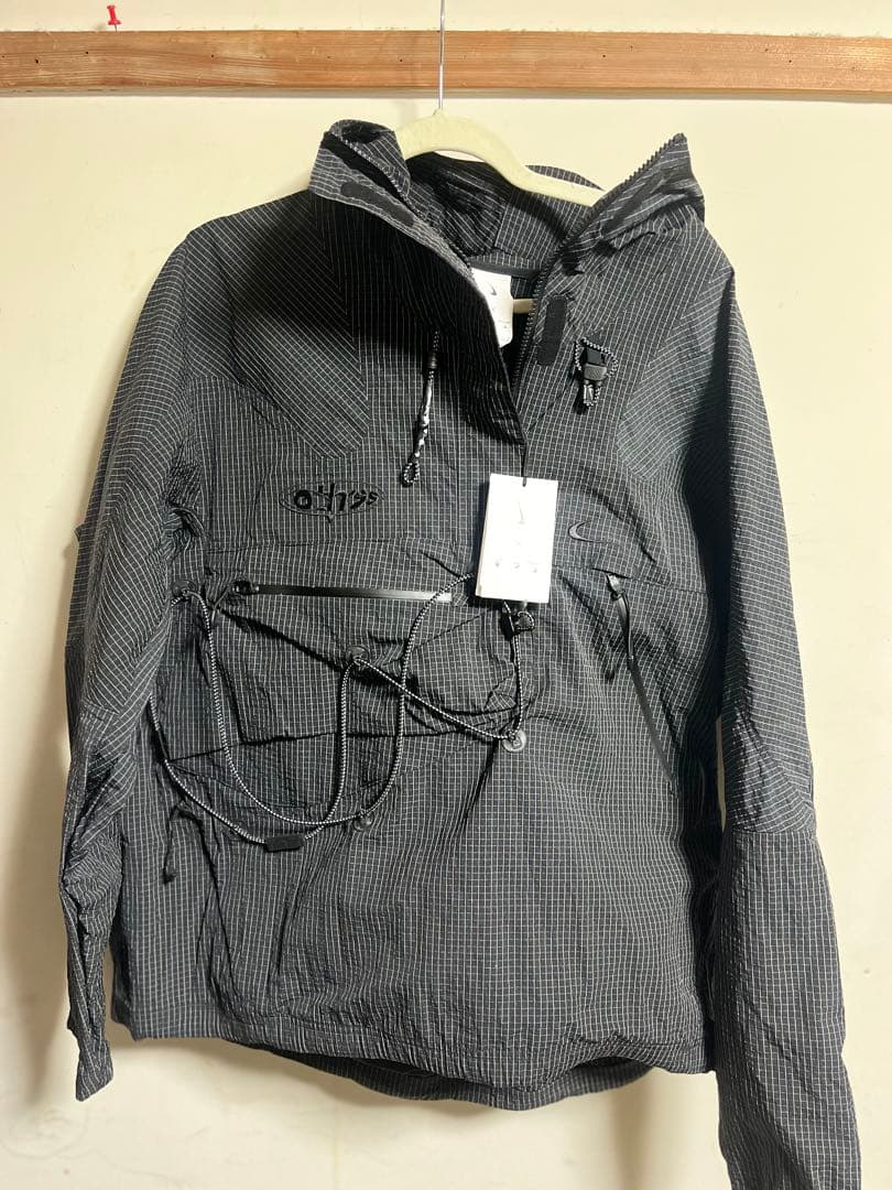 新古品　Nike x off white Lサイズ　チェック柄ナイロンジャケット