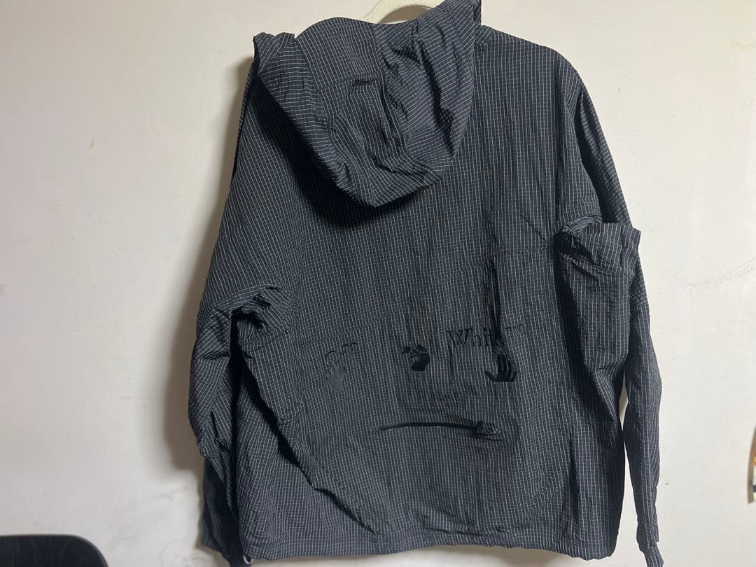 新古品　Nike x off white Lサイズ　チェック柄ナイロンジャケット