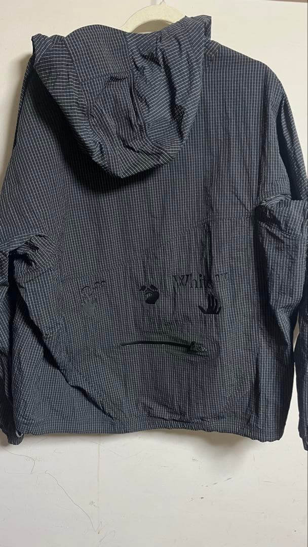 新古品　Nike x off white Lサイズ　チェック柄ナイロンジャケット