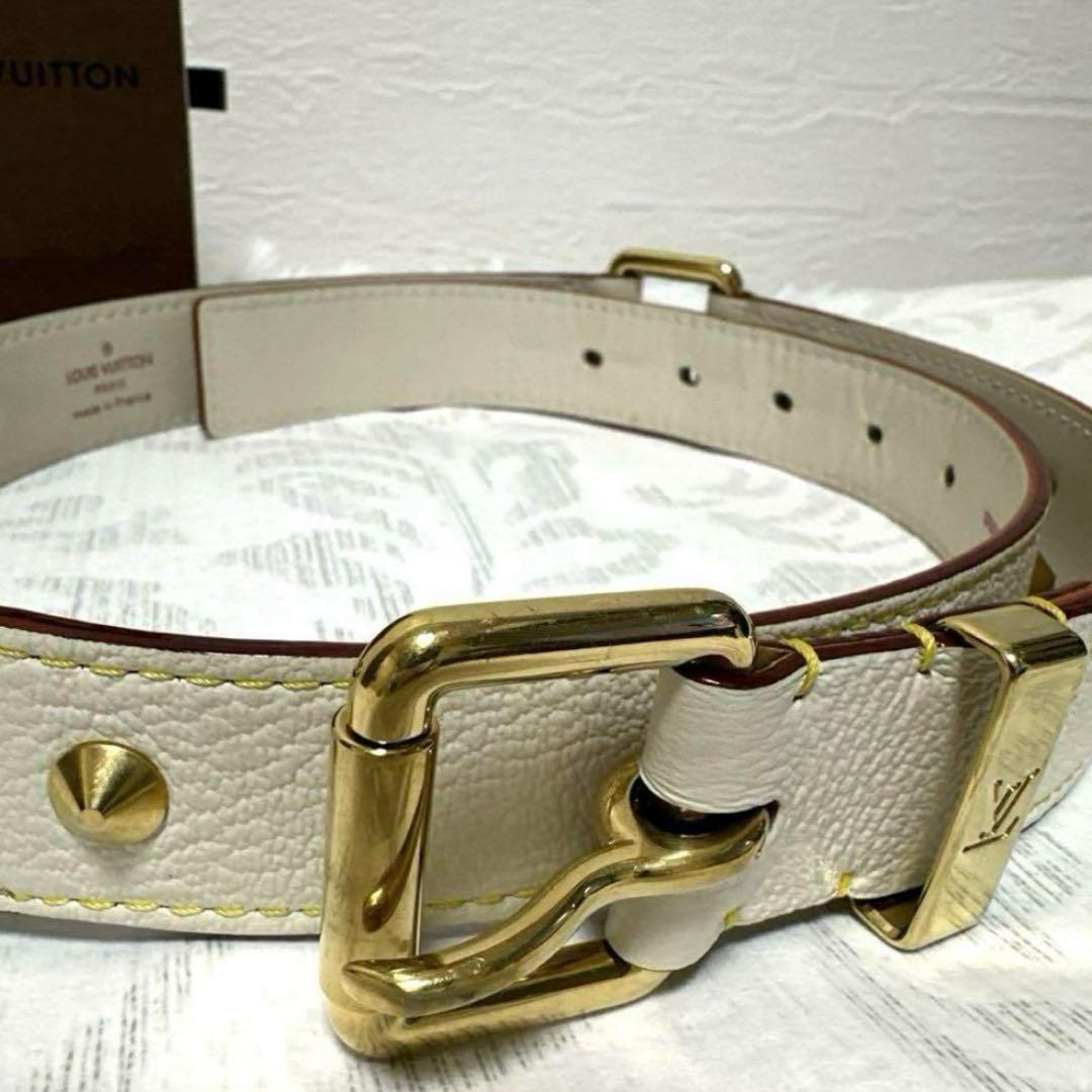 ルイ・ヴィトン サンチュール スハリ スタッズ ベルト ブロン レディース