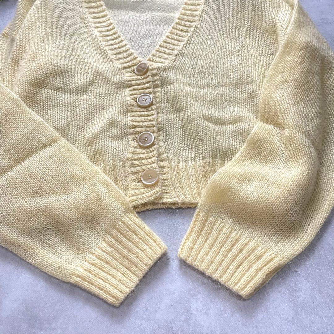 美品✨ブルネロクチネリ カーディガン モヘヤ ウール イエロー 長袖 イタリア製