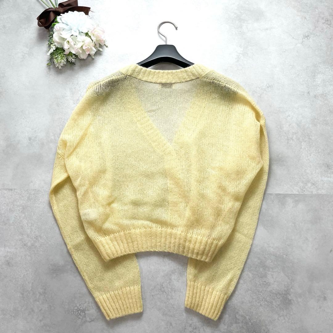 美品✨ブルネロクチネリ カーディガン モヘヤ ウール イエロー 長袖 イタリア製