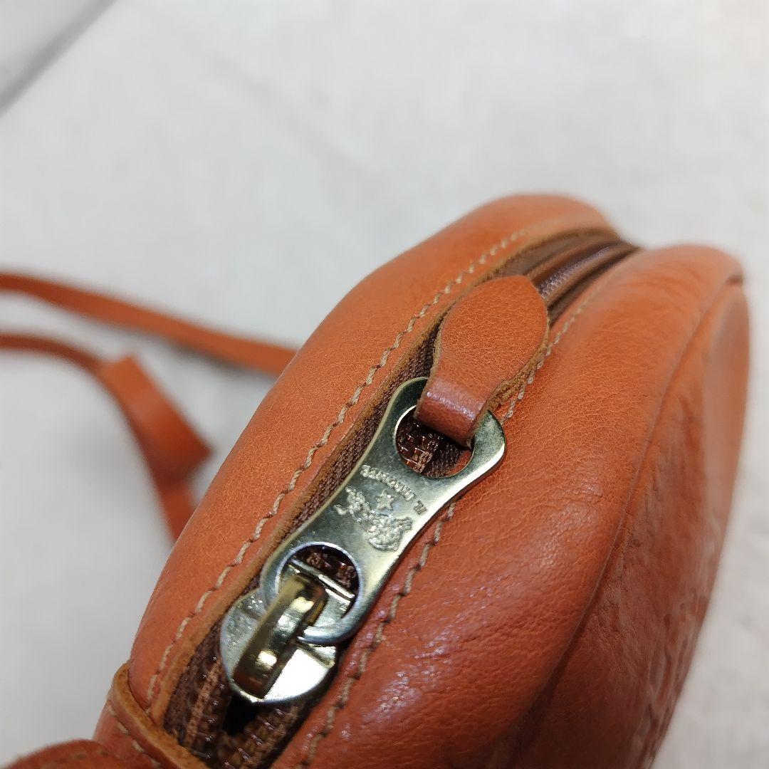 ✨超希少✨イルビゾンテ レザー 丸型 ショルダーバッグ ブラウン イタリア製