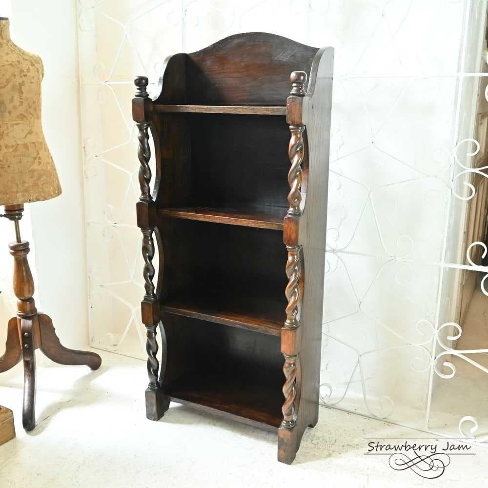 L3705-283 英国アンティーク ブックスタンド 本棚 収納 飾り棚 オーク