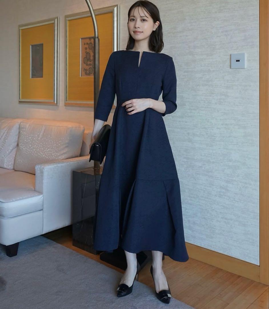 ワンピース L'AUBE BLANC Keyneck Jacquard Dress