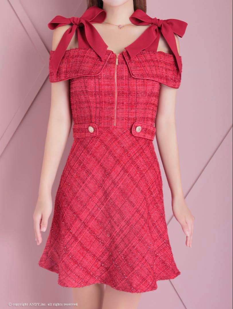 an ♡ キャバドレス ラメツイード Aライン