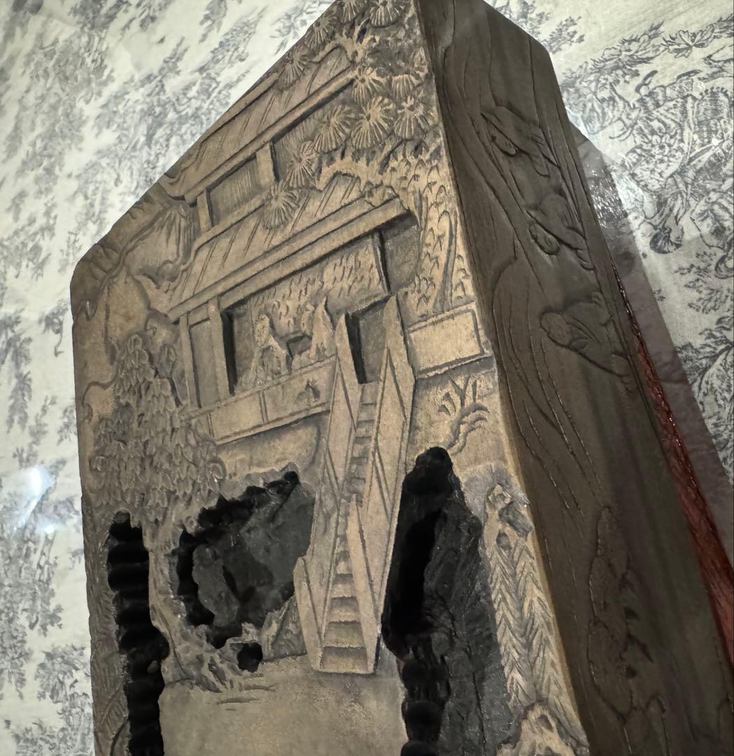 大型硯(木製収納木箱付)