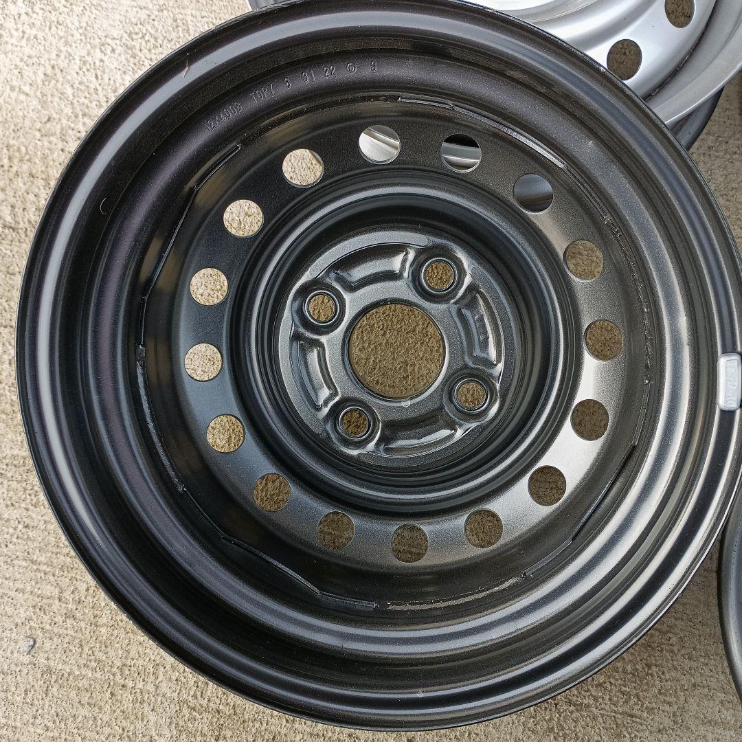車両未装着　美品　スチールホイール 12インチ 4穴　PCD100 1度組込み品