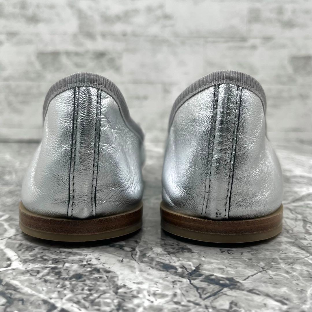 【新品同様】 レペット サンドリオン バレエシューズ 41 シルバー レザー