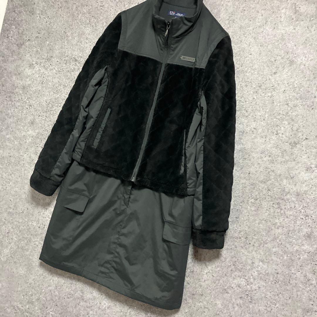 23区GOLF　2WAY ワンピース　ブラック　長袖　黒　丈長め　暖か　ゴルフ