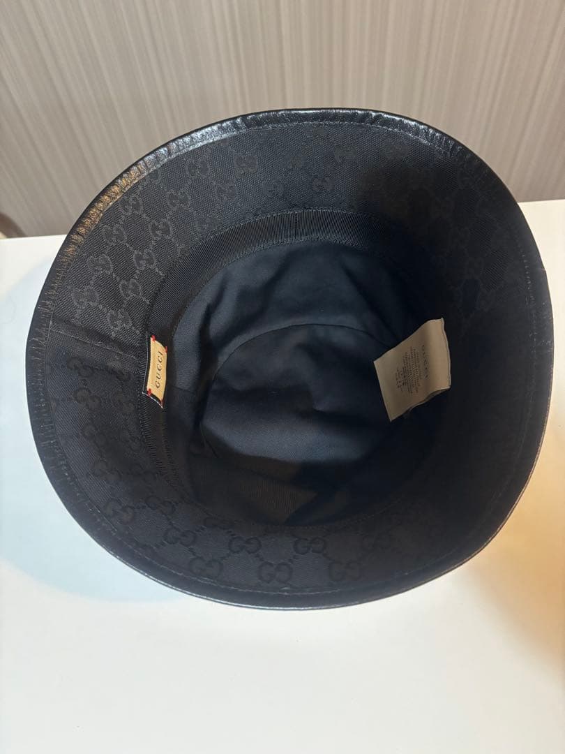 GUCCI バケットハット 黒 GGロゴ XL 60㎝