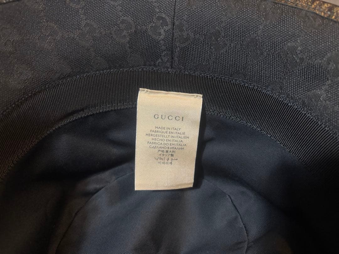 GUCCI バケットハット 黒 GGロゴ XL 60㎝