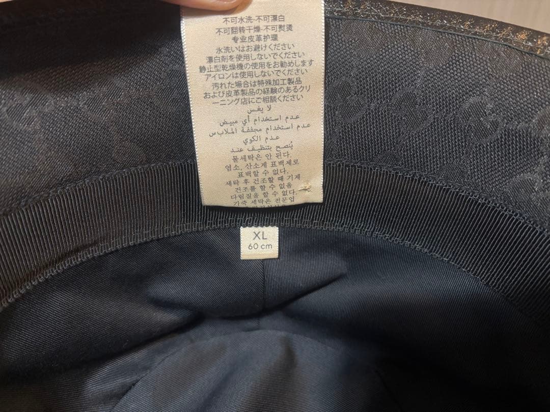 GUCCI バケットハット 黒 GGロゴ XL 60㎝