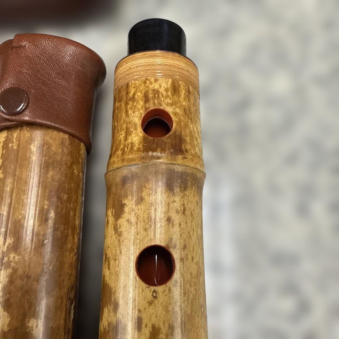 う*き様 尺八本体 竹製 5穴 彫刻あり 和楽器 仙山 取り外し 小物 格安