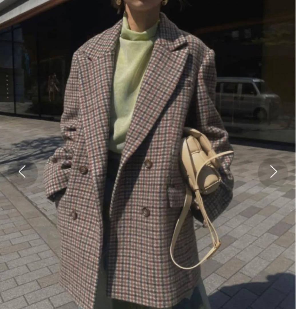 ジャケット・アウター AMERI VINTAGE CHECK ECO WOOL BIG JACKET