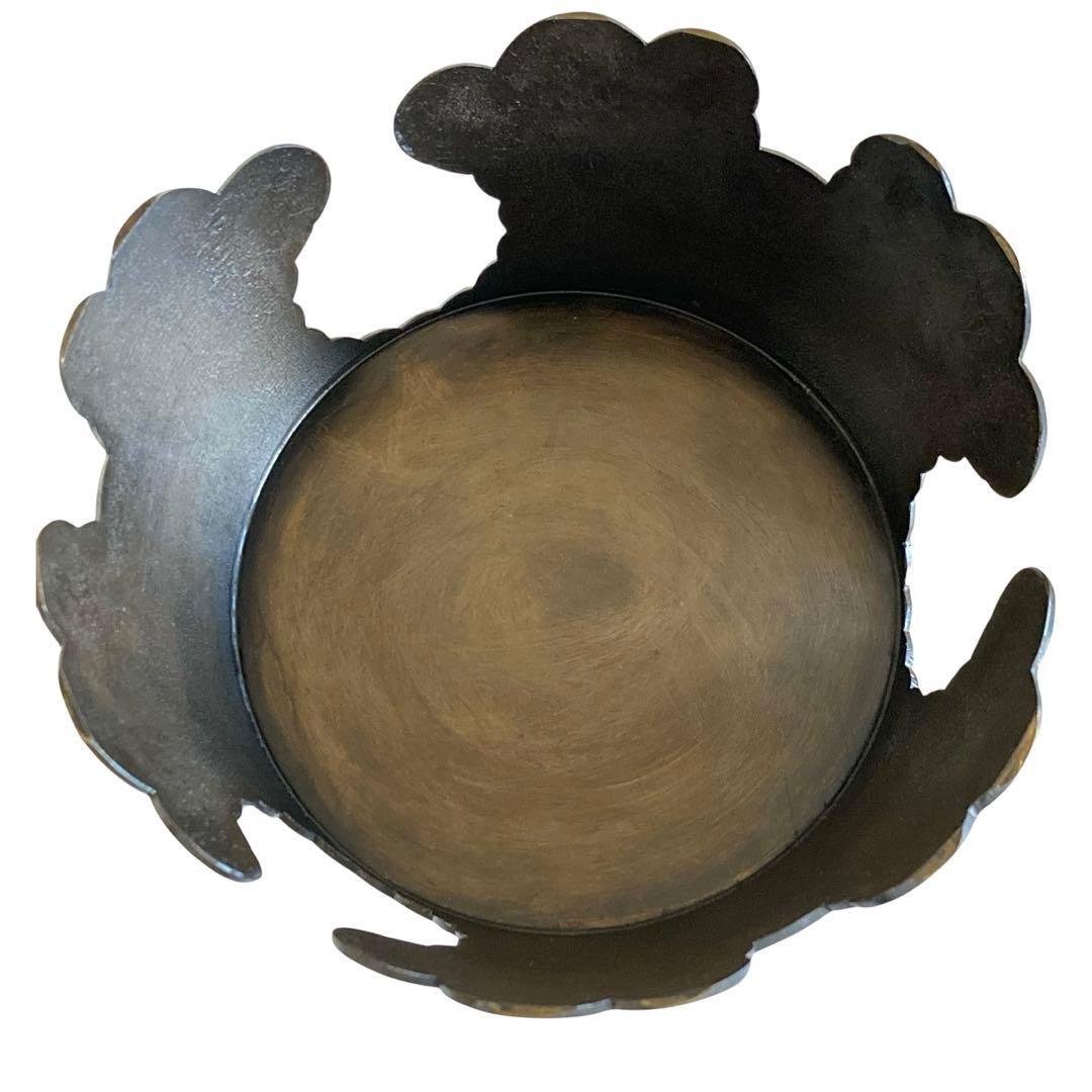 【未使用級】池坊 唐銅製 御玄猪 おげんちょ 花器 華道具