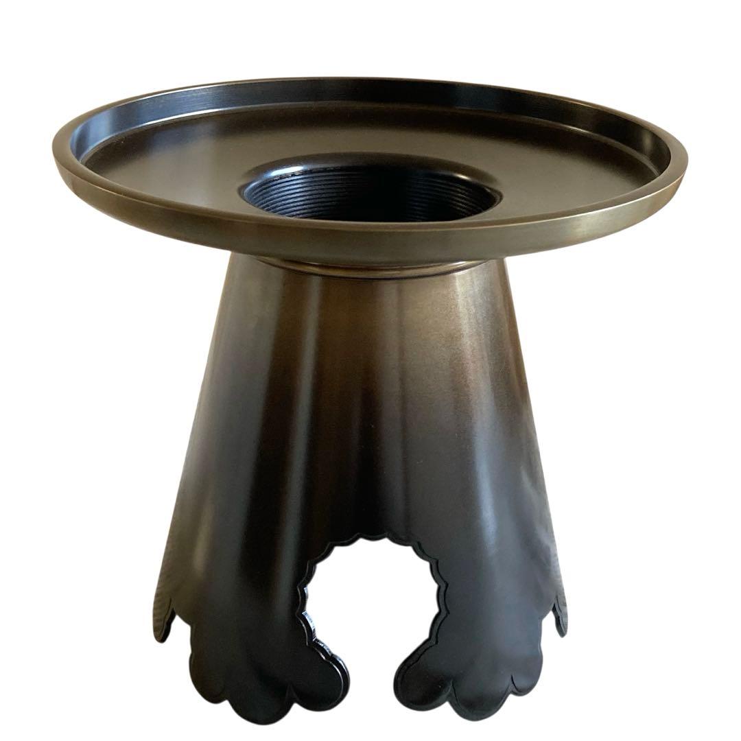 【未使用級】池坊 唐銅製 御玄猪 おげんちょ 花器 華道具