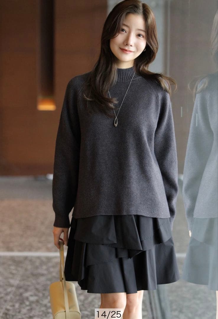 美品 アプワイザーリッシェ イレヘムレイヤードミニワンピSET ルミネ限定色