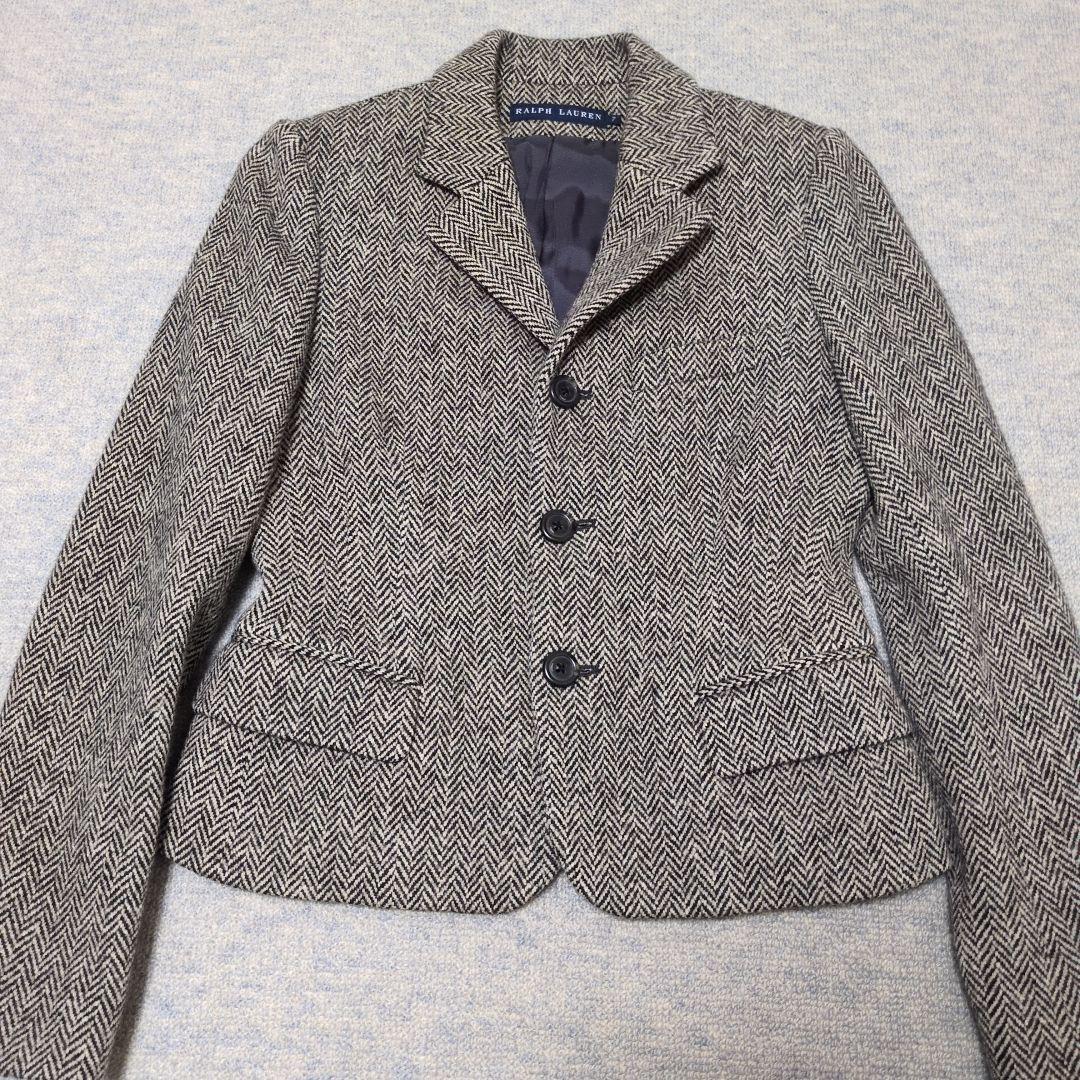 ✨美品✨ラルフローレン ヘリンボーン カシミヤ ツイード テーラードジャケット