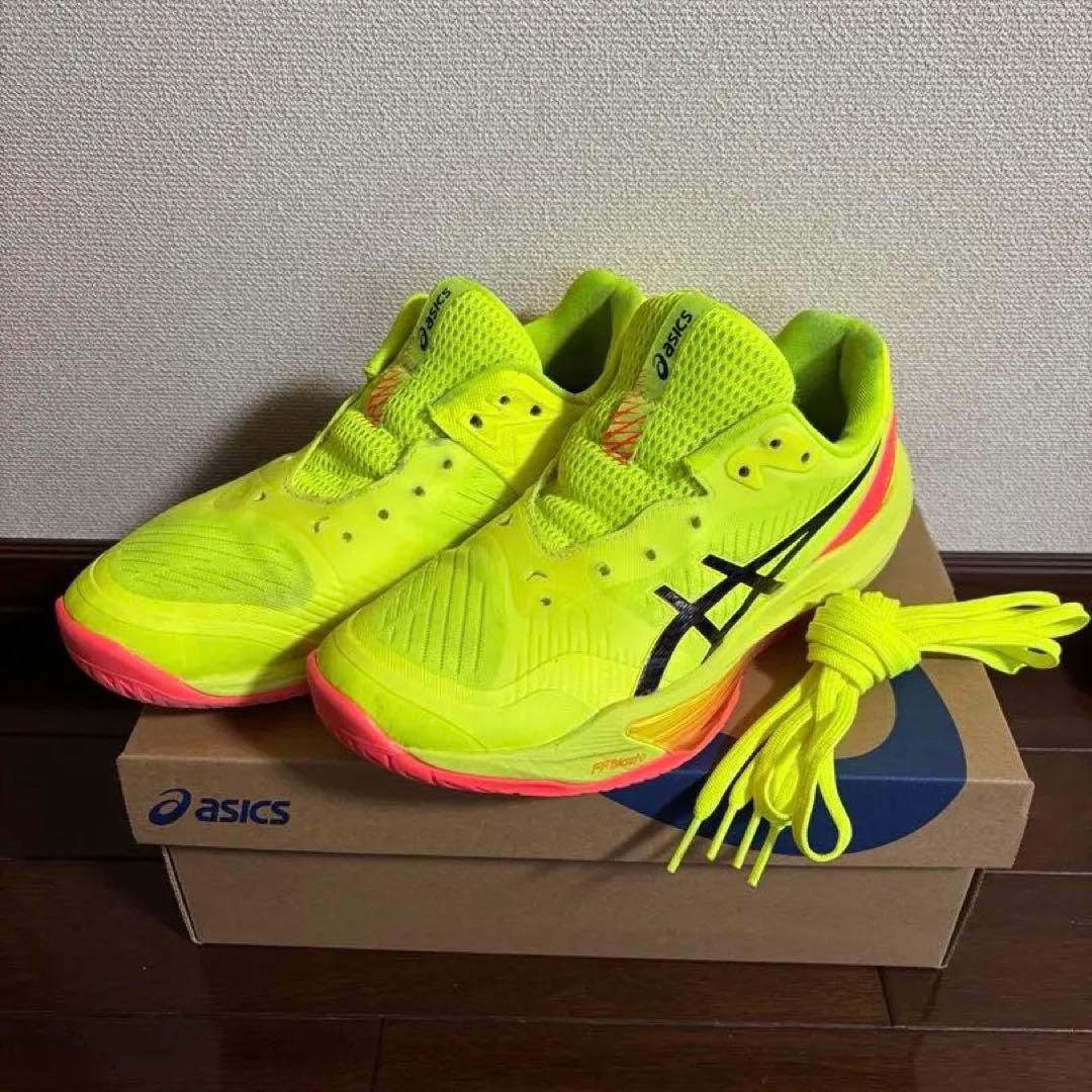 asics バレーボールシューズ 蛍光イエロー25.0cm