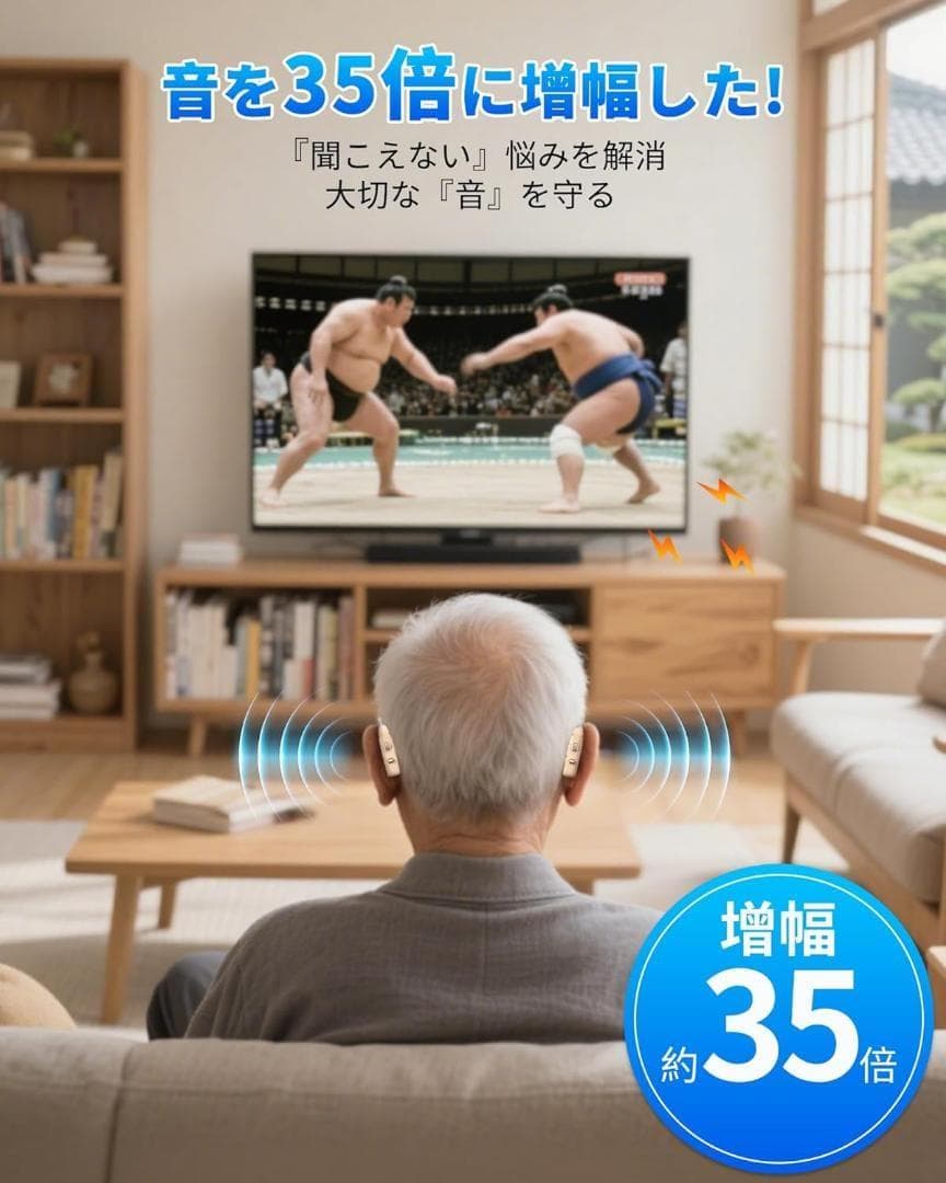 ⭐️集音器 高齢者 耳掛け式 無段階音量調整 小型 軽量 簡単操作⭐️