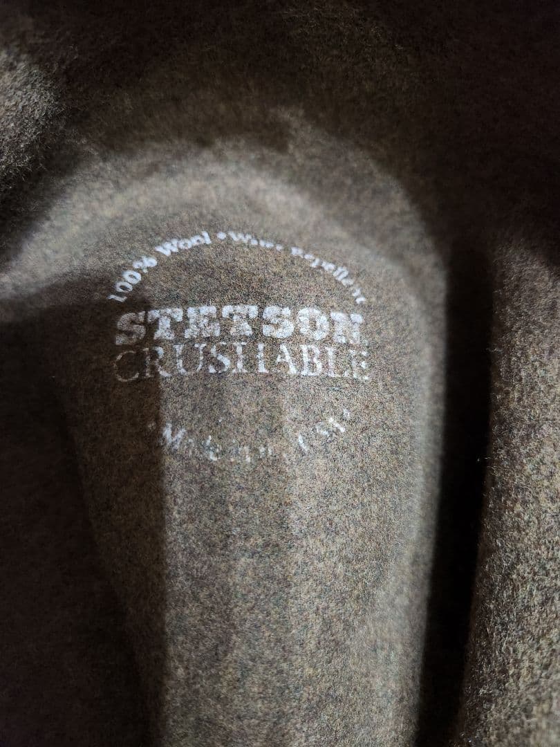 STETSON ブラウンウールフェルトハット レザーのバンド付き