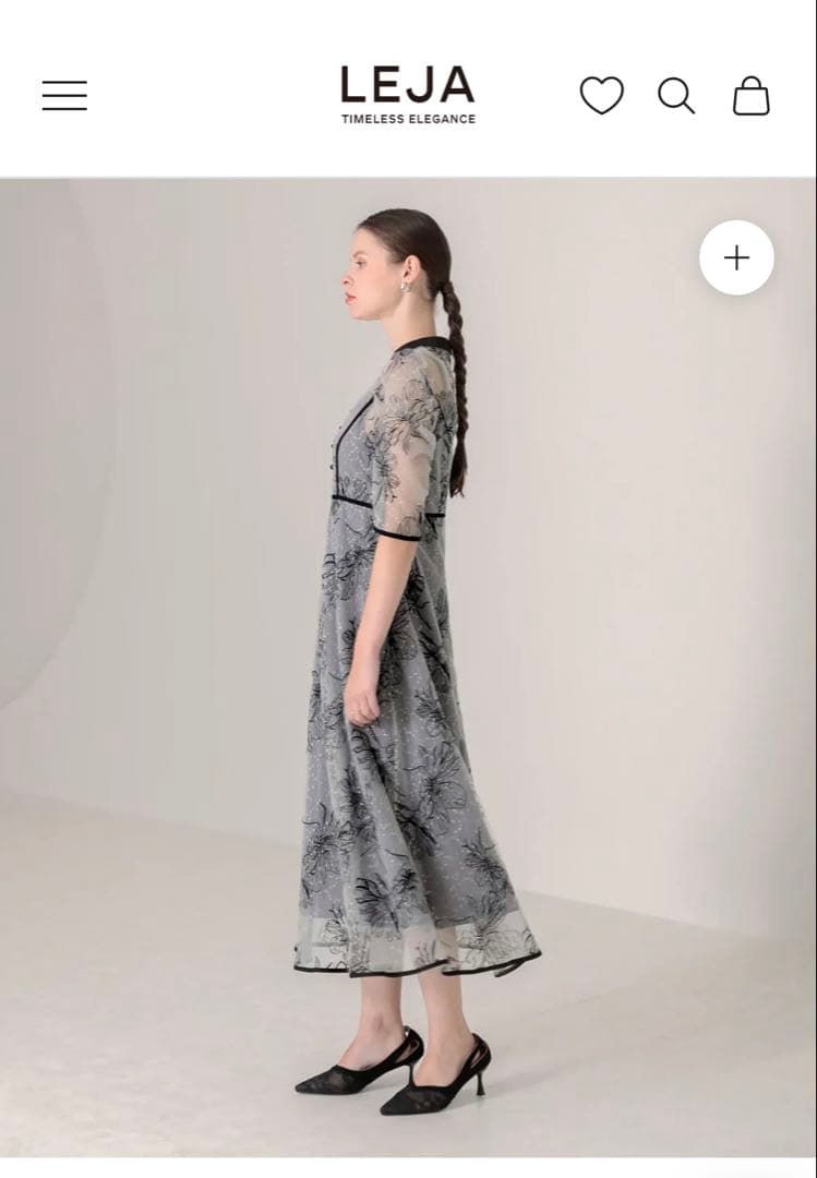 LEJA 花柄ラメレースワンピースドレス Mサイズ 新品未使用・タグ付き