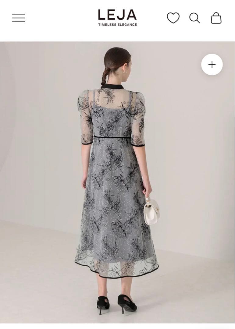 LEJA 花柄ラメレースワンピースドレス Mサイズ 新品未使用・タグ付き