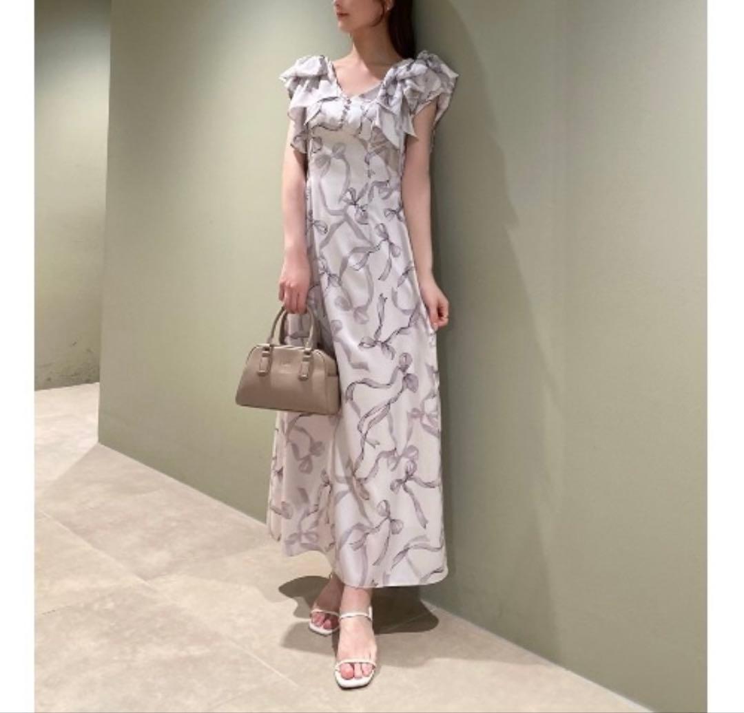 スナイデル リボンスリーブデザインワンピース size2 りぼん柄オケージョン