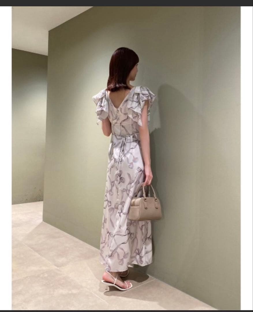 スナイデル リボンスリーブデザインワンピース size2 りぼん柄オケージョン