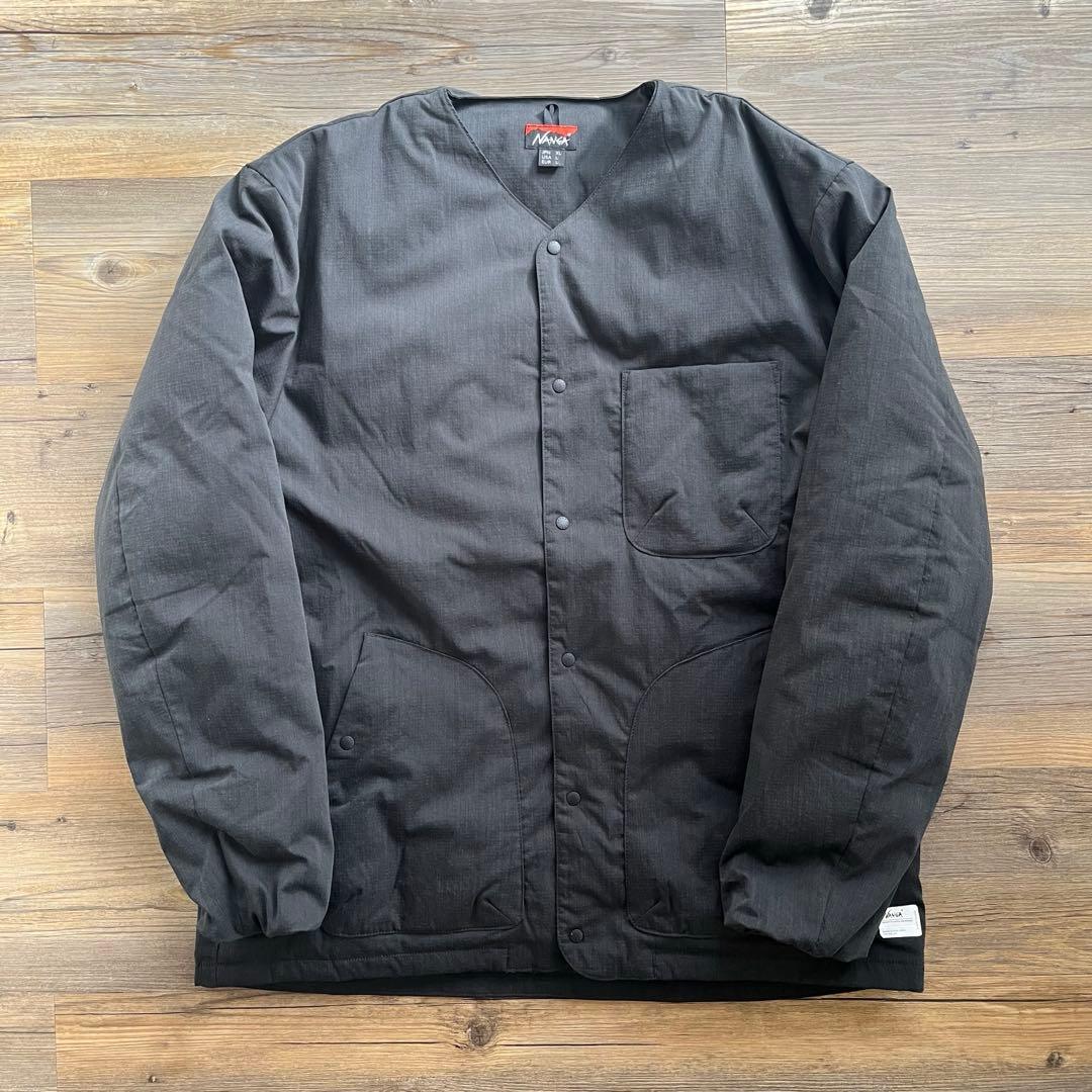 NANGA ヒノックリップストップ インナーダウン カーディガン　ナンガ　XL