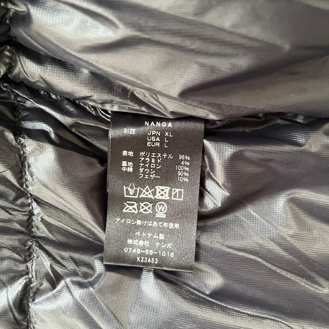 NANGA ヒノックリップストップ インナーダウン カーディガン　ナンガ　XL