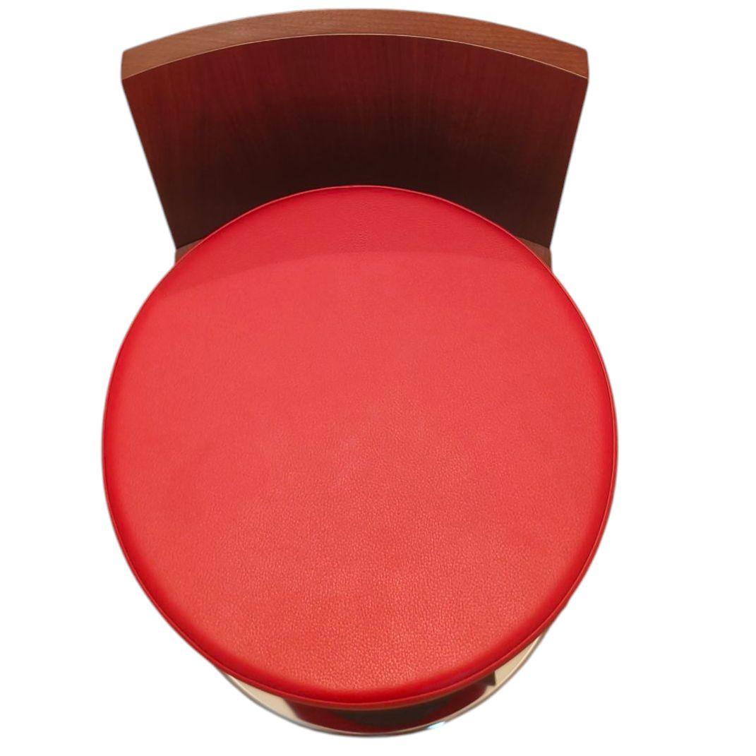 ポルトローナフラウ 赤　本革　スツール　カウンターチェア　ルスピーゲ