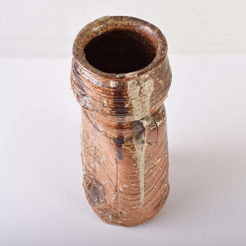 美濃伊賀焼　伊賀耳付花生　時代箱　N　R8020C